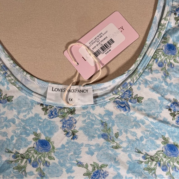 LoveShackFancy Wells Bralette Baby Blue Promise Floral‎ Lace Lounge Size XL NWT - Picture 5 of 8